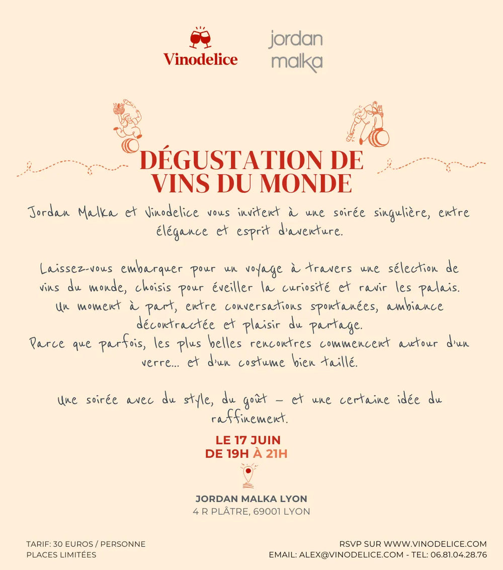 DÉGUSTATION “Dandy Chic & Vins du Monde” avec Jordan Malka – Mardi 17 juin – Lyon