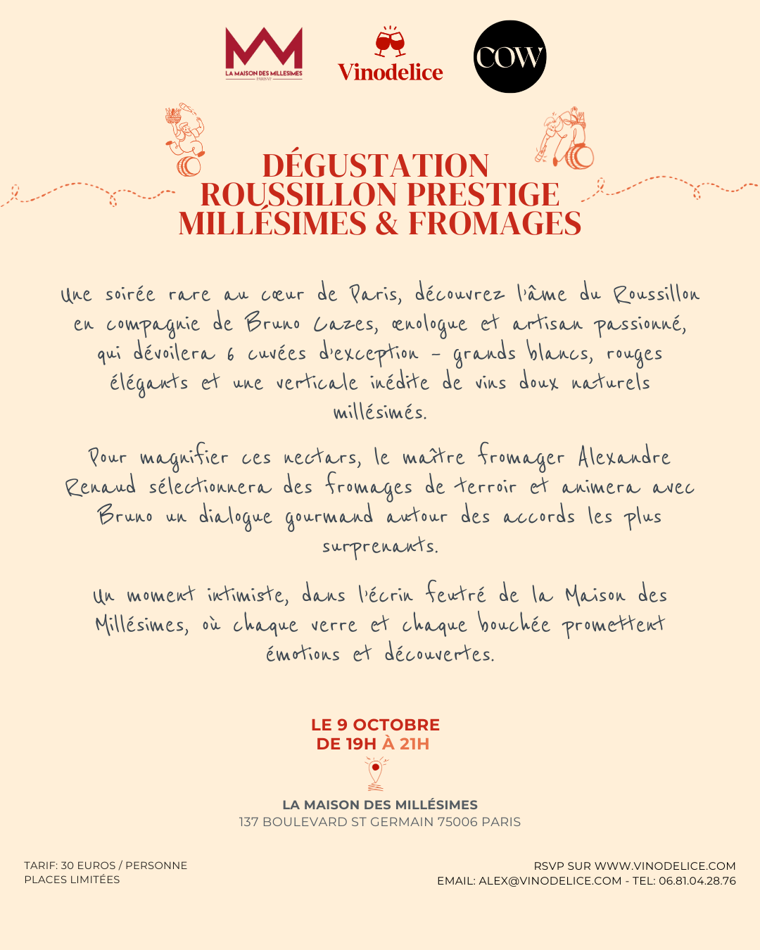 Dégustation "Roussillon Prestige", Millésimes & Fromages - Jeudi 09 Octobre 2025