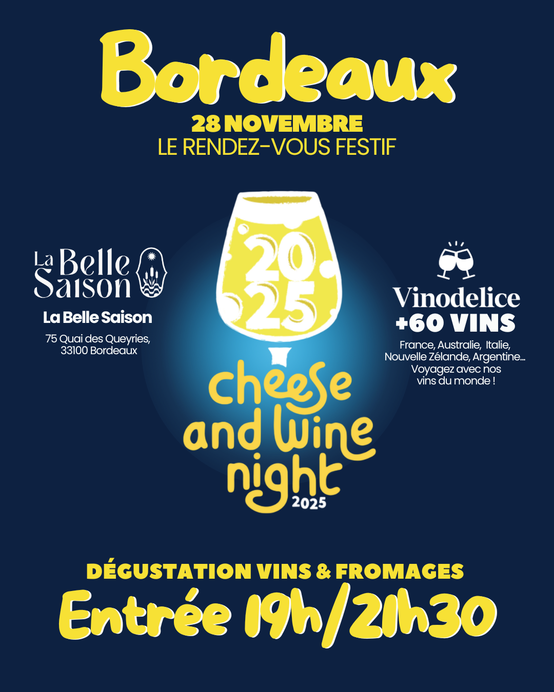 Cheese & Wine Night Bordeaux - 28/11 Evening Session