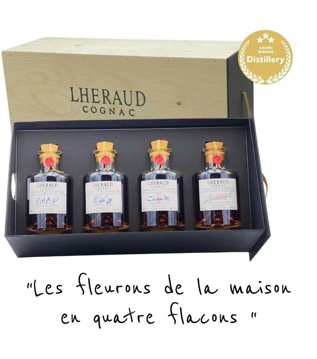 Coffret Degustation Cognac Lheraud 4x20cl FR