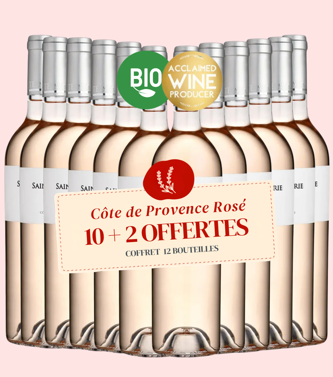 Coffret Domaine Sainte-Marie, Côtes de Provence rosé 10+2