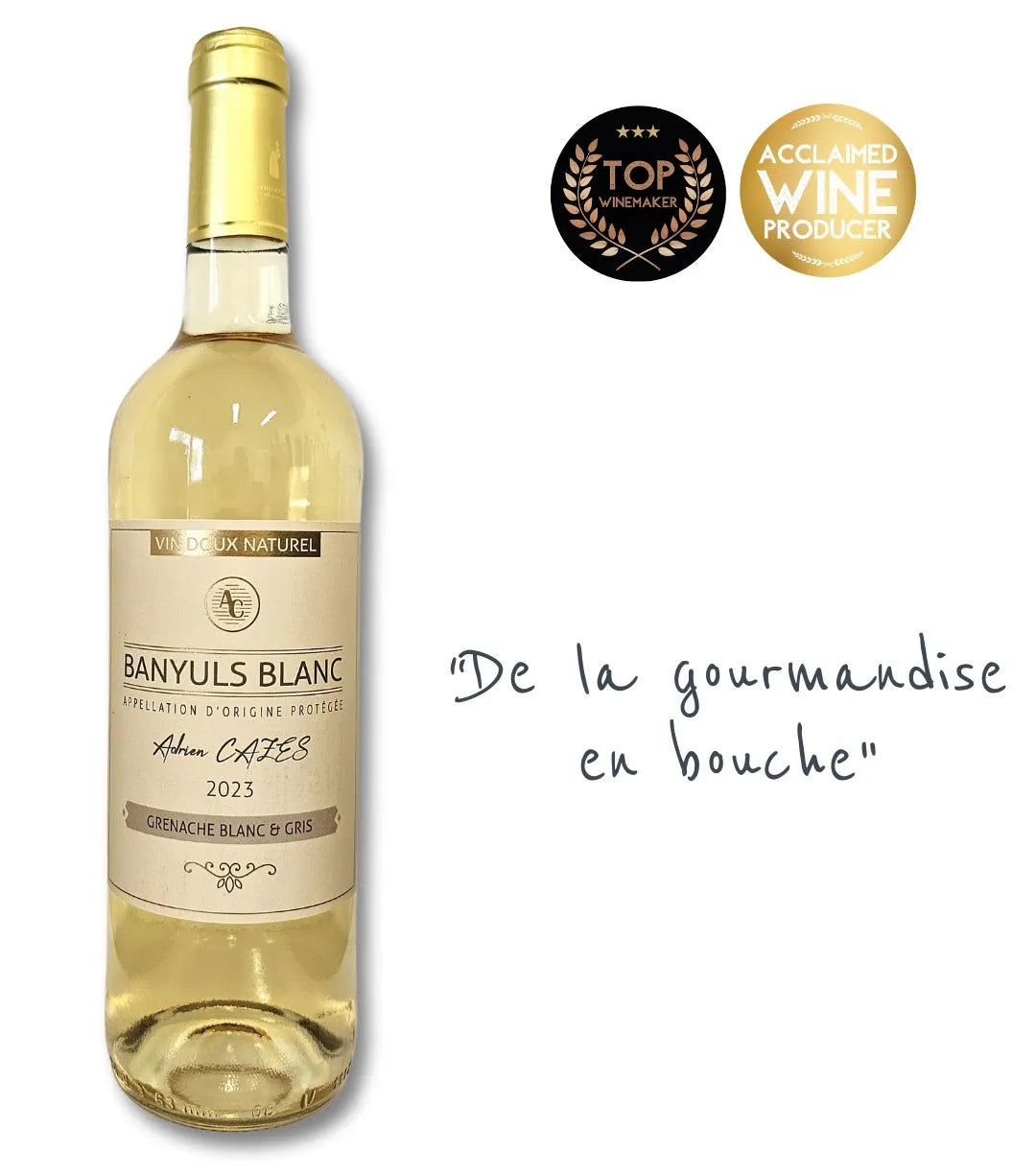 Cuvée Adrien Cazes, Banyuls Blanc 2023, Vin Doux Naturel