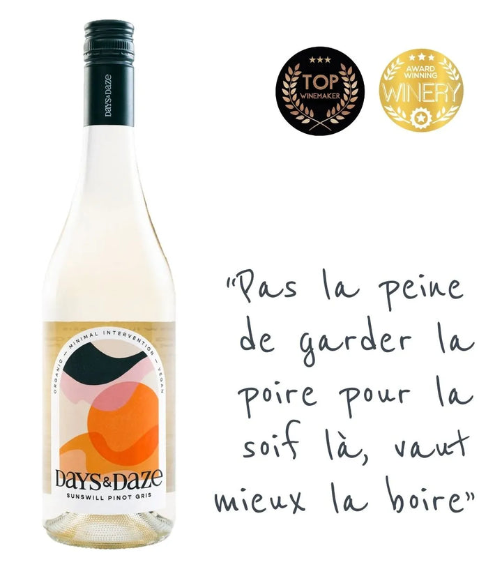Days & Daze Sunswill Pinot Gris Organic Minimal Intervention Vegan 2022