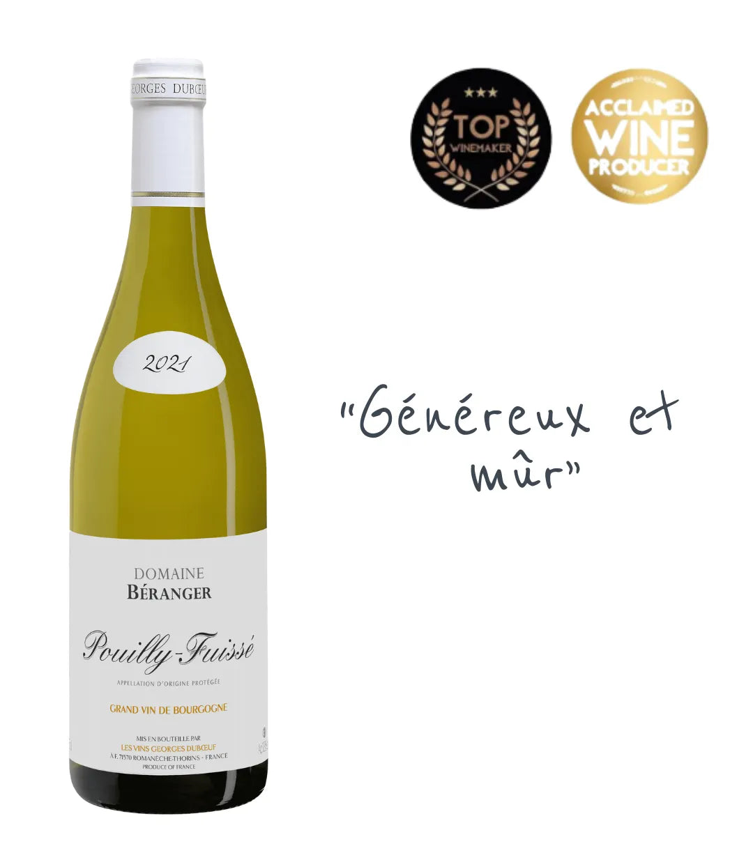 Domaine Béranger, Pouilly-Fuissé 1er Cru Pouilly 2021