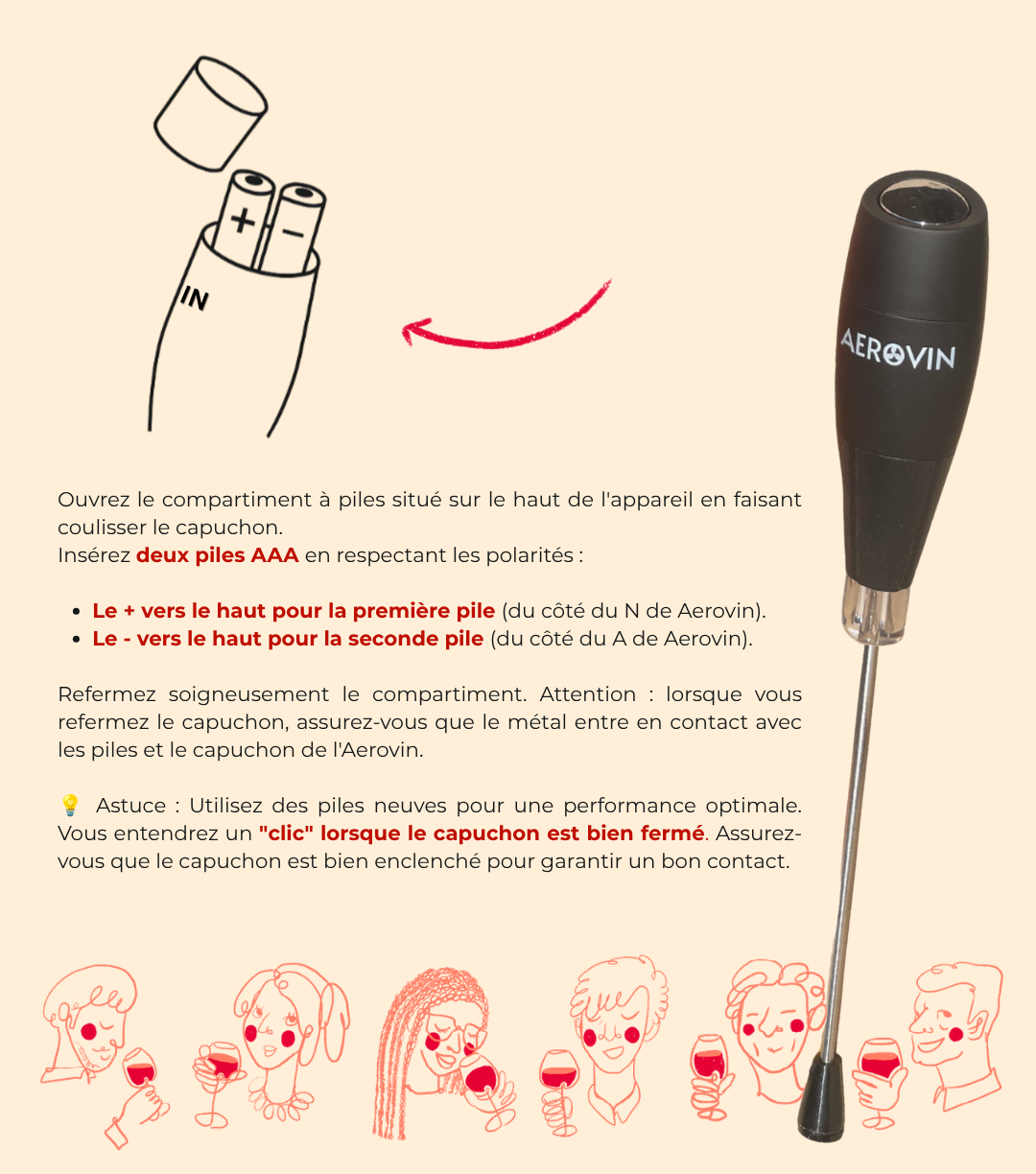 AEROVIN, aérateur de vin électrique portable