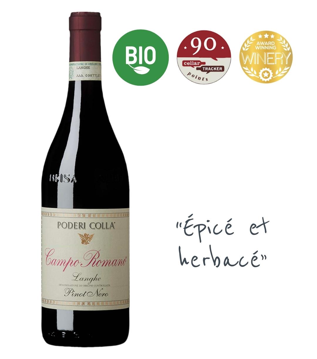 Poderi Colla Campo Romano Langhe DOC Pinot Nero 2019 Italie Piemont ...