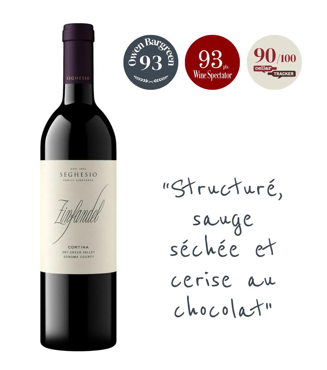Seghesio Family Vineyards Cortina Zinfandel 2019